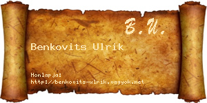 Benkovits Ulrik névjegykártya